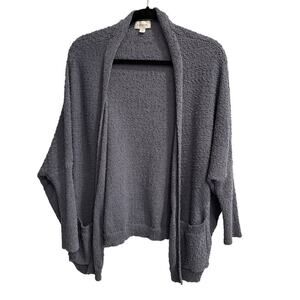 Evereve Size XS Extra Small Slate Blue Open Cardigan Dolman Style Sweater